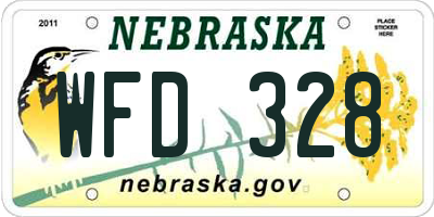 NE license plate WFD328