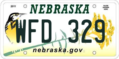 NE license plate WFD329