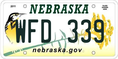 NE license plate WFD339