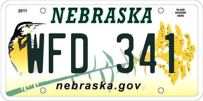 NE license plate WFD341
