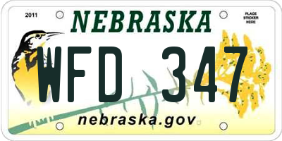 NE license plate WFD347