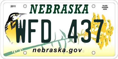 NE license plate WFD437