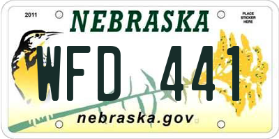 NE license plate WFD441