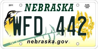 NE license plate WFD442