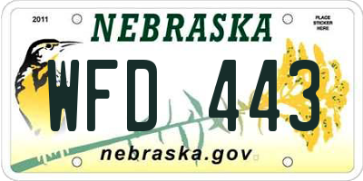 NE license plate WFD443