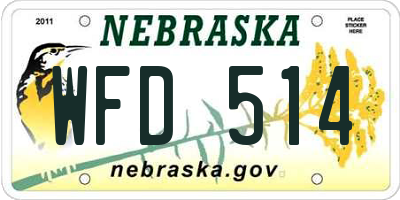 NE license plate WFD514