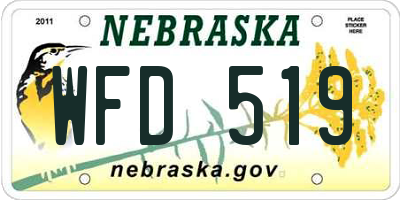 NE license plate WFD519