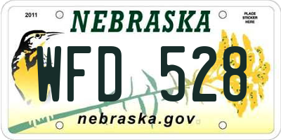NE license plate WFD528