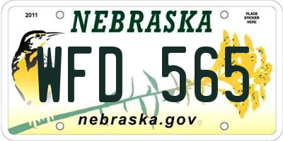 NE license plate WFD565