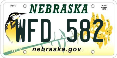 NE license plate WFD582