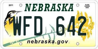 NE license plate WFD642