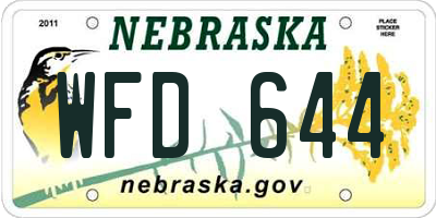 NE license plate WFD644