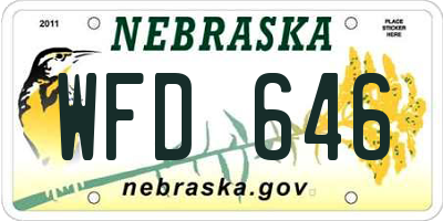 NE license plate WFD646