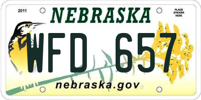 NE license plate WFD657
