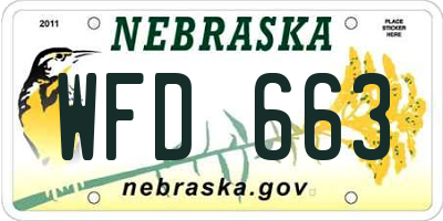 NE license plate WFD663