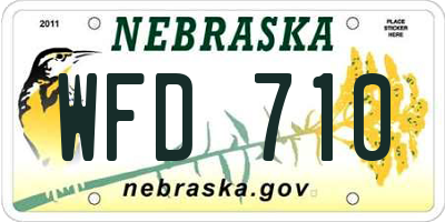NE license plate WFD710