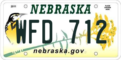 NE license plate WFD712