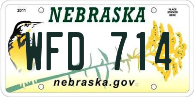NE license plate WFD714
