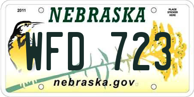 NE license plate WFD723