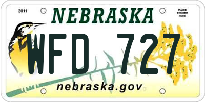 NE license plate WFD727