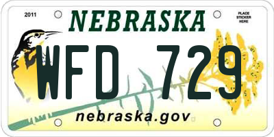 NE license plate WFD729