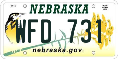 NE license plate WFD731