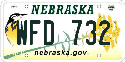 NE license plate WFD732