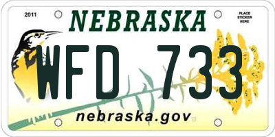 NE license plate WFD733