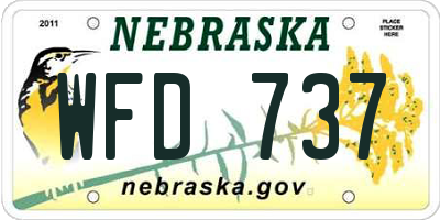 NE license plate WFD737