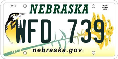 NE license plate WFD739