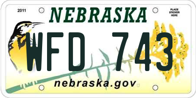 NE license plate WFD743