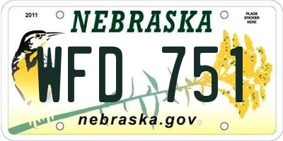 NE license plate WFD751