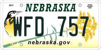 NE license plate WFD757