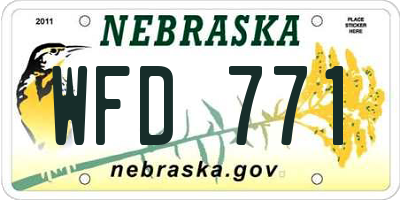 NE license plate WFD771
