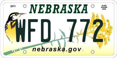 NE license plate WFD772