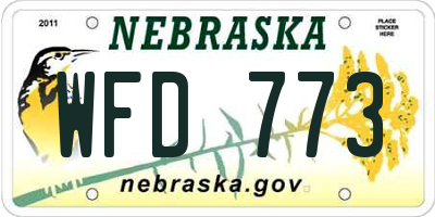 NE license plate WFD773