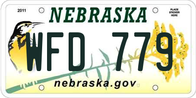 NE license plate WFD779