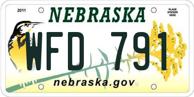NE license plate WFD791