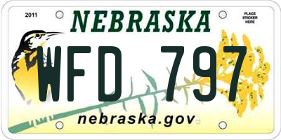 NE license plate WFD797