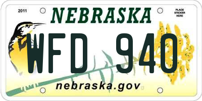 NE license plate WFD940