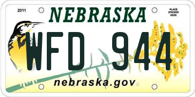 NE license plate WFD944