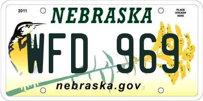NE license plate WFD969