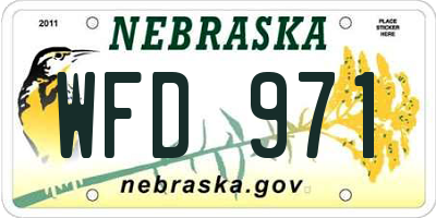 NE license plate WFD971