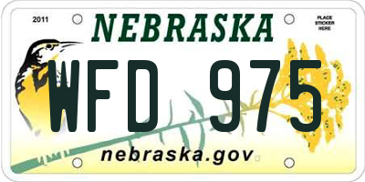 NE license plate WFD975