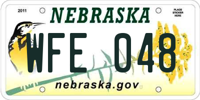 NE license plate WFE048