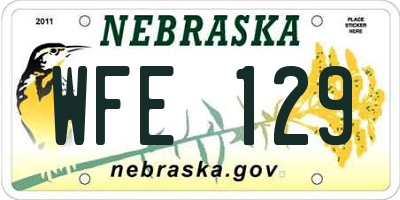 NE license plate WFE129