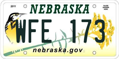 NE license plate WFE173