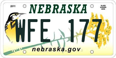 NE license plate WFE177