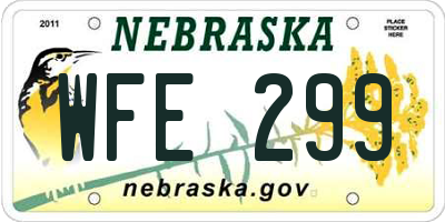 NE license plate WFE299