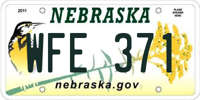 NE license plate WFE371